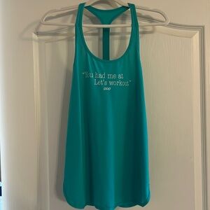 EIC WOMENS LORNA JANE GREEN WORKOUT TANK TOP SIZE MEDUIM